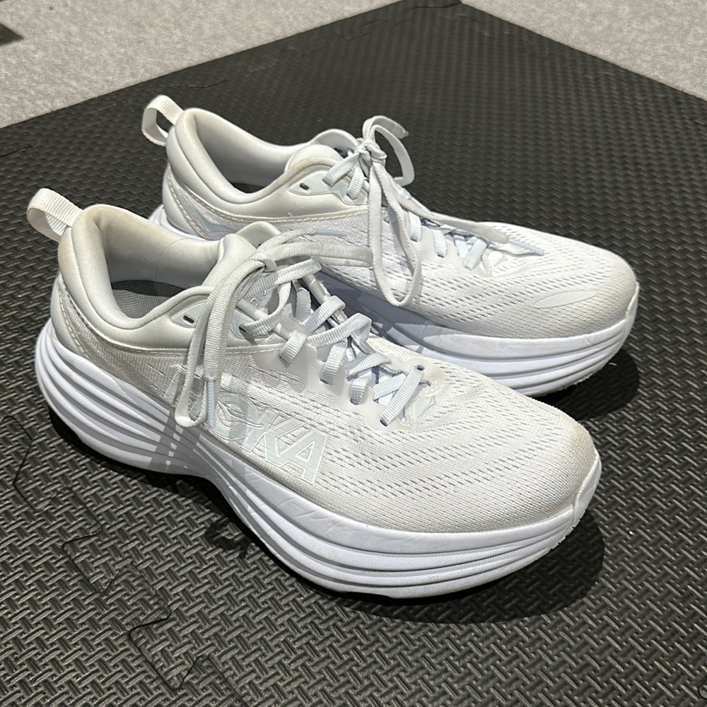 HOKA BONDI 8 White Women’s running shoe - EUC